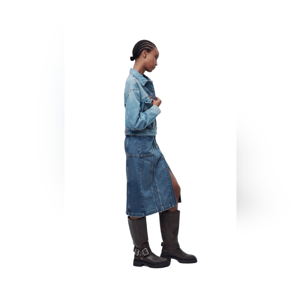 Zara X Maison Detachable Denim Dress Size XS-S - Picture 2 of 15